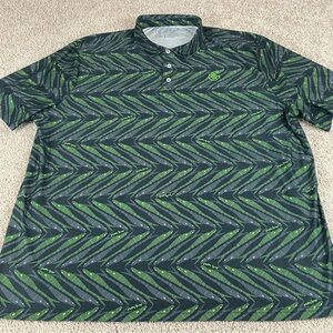 Googan Squad Polo Shirt Men's XXL Fish Print Golf Performance Stretch E218